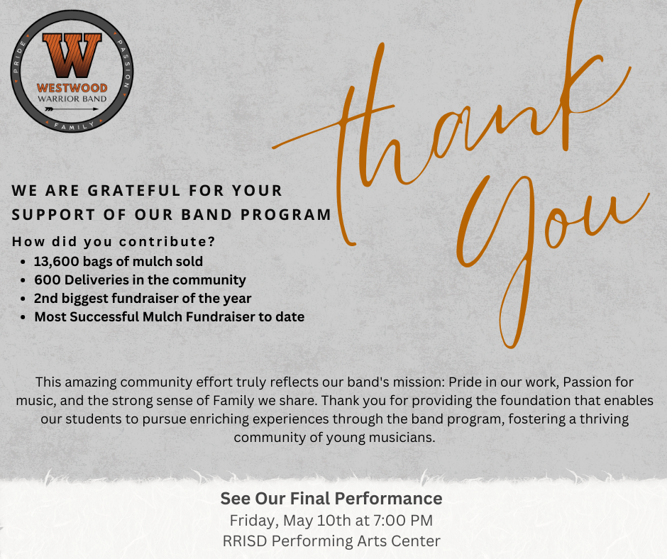 Westwood Warrior Band – Pride Passion Family